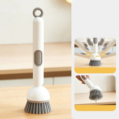 Premium Kitchen Scrub Brush – Long Adjustable Handle & Soap Dispenser
