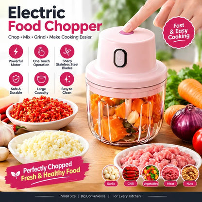 Mini Electric Food Chopper – Vegetable, Garlic & Meat Cutter