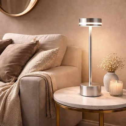 Luxury Metal LED Table Lamp – USB Rechargeable 3 Color Touch Light